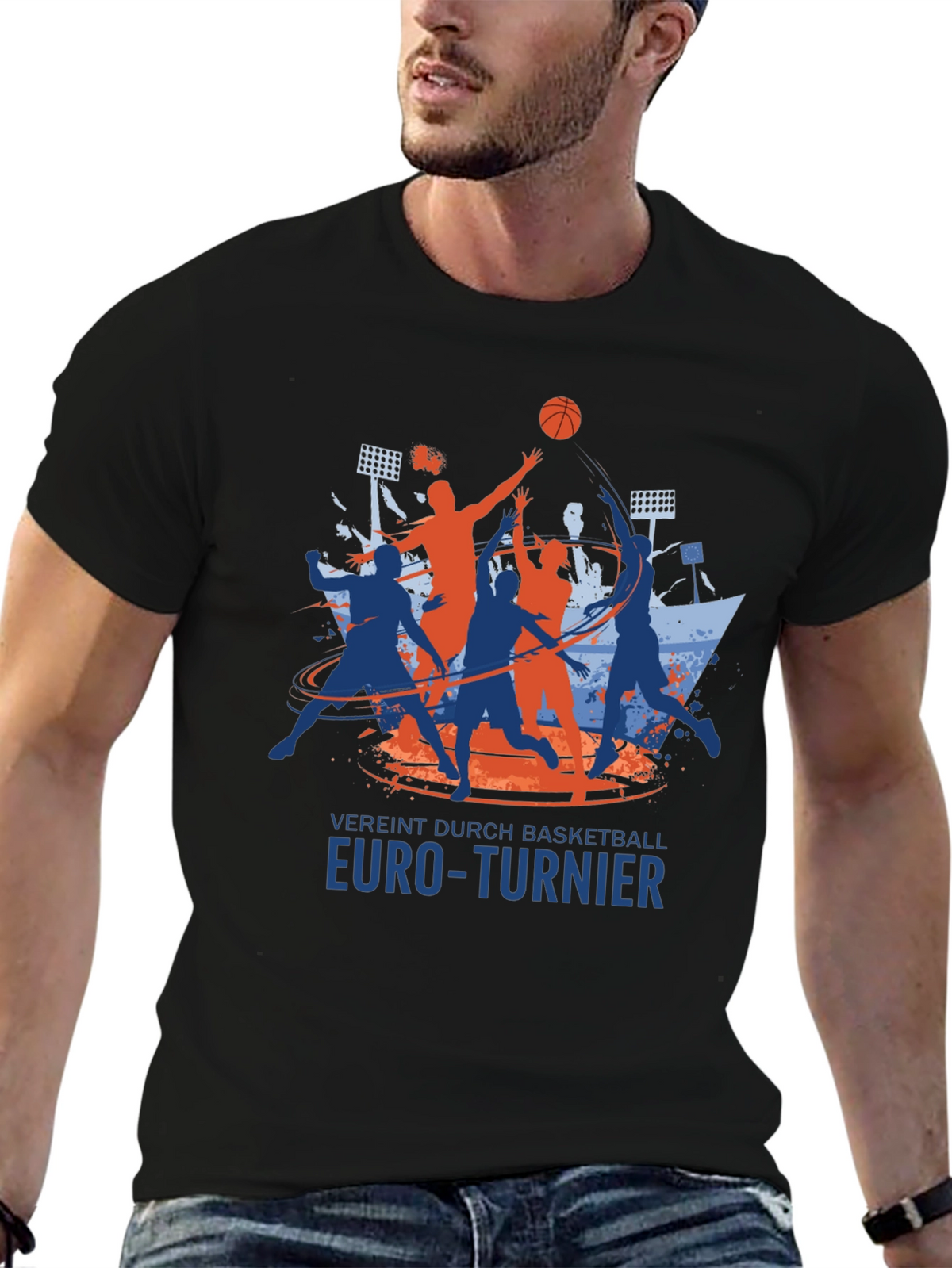 Basketball Euro-Turnier Black T-Shirt