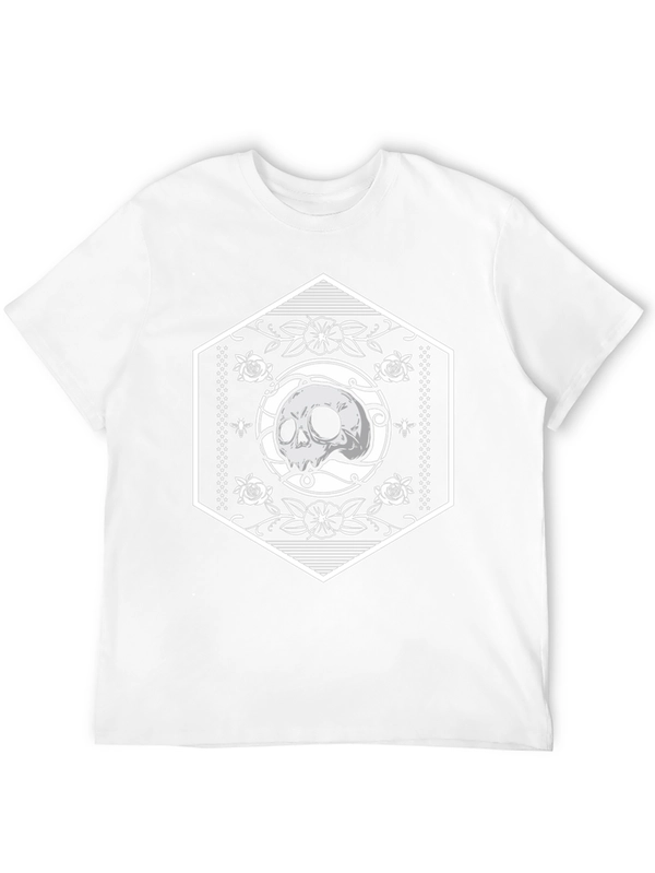Skull Hexagon Graphic Black T-Shirt