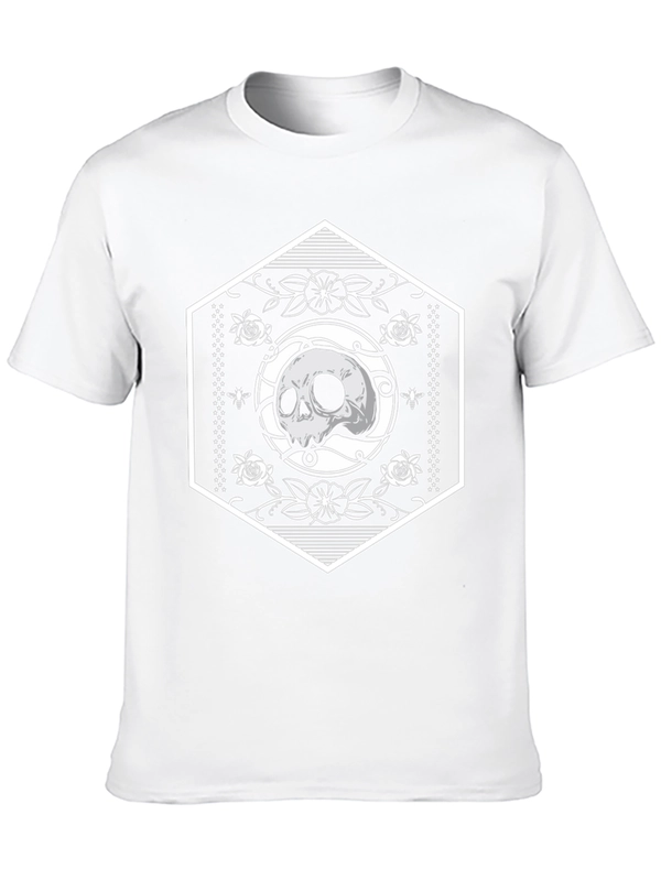 Skull Hexagon Graphic Black T-Shirt
