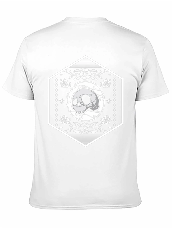 Skull Hexagon Graphic Black T-Shirt