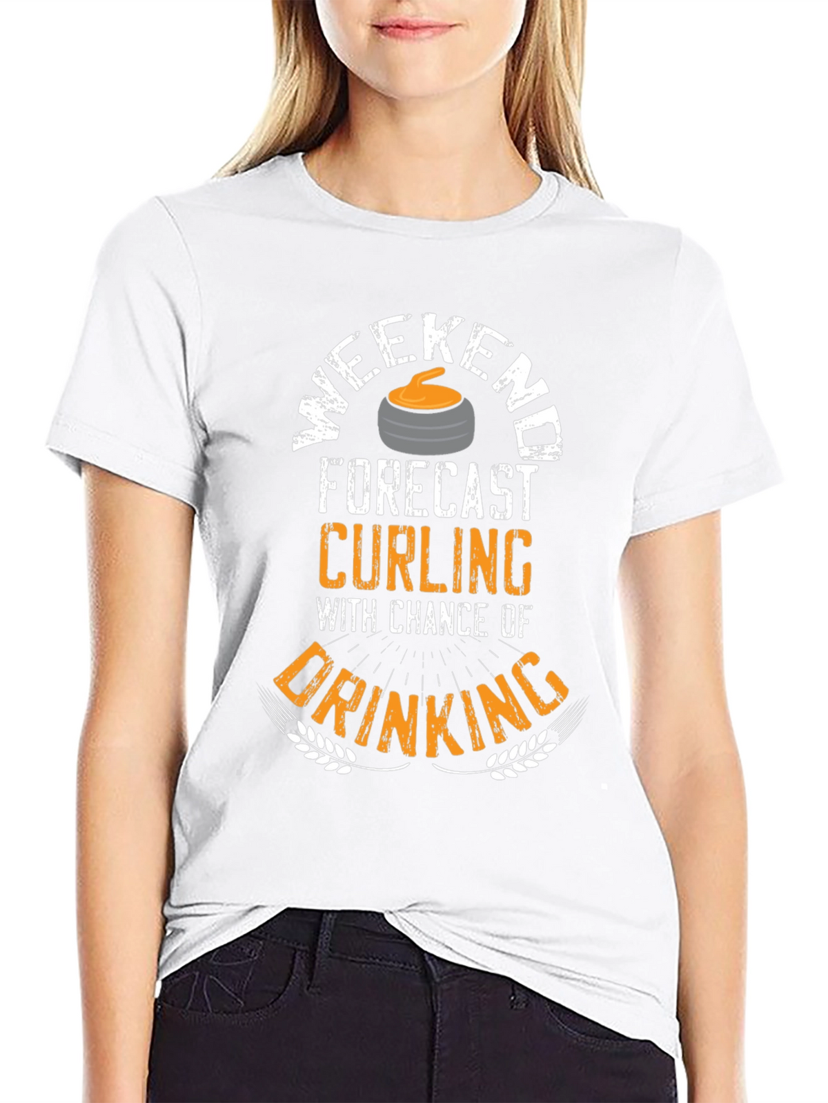 Weekend Curling & Drinking Graphic T-Shirt