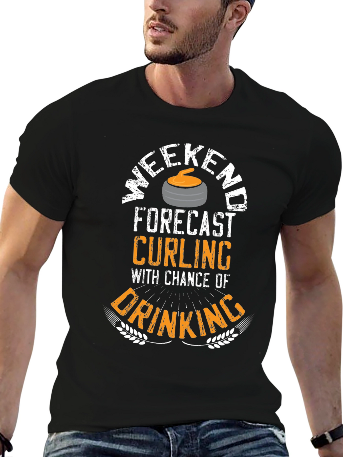 Weekend Curling & Drinking Graphic T-Shirt