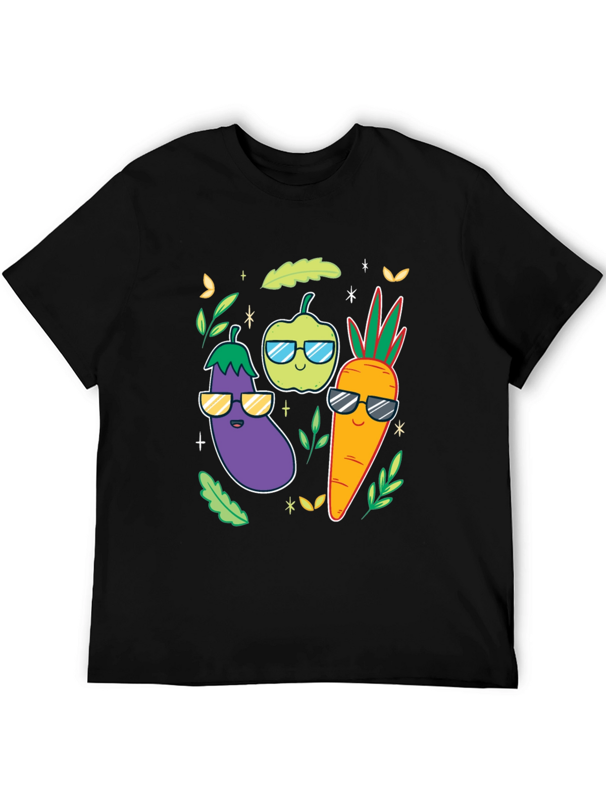 Cool Veggies Black T-Shirt