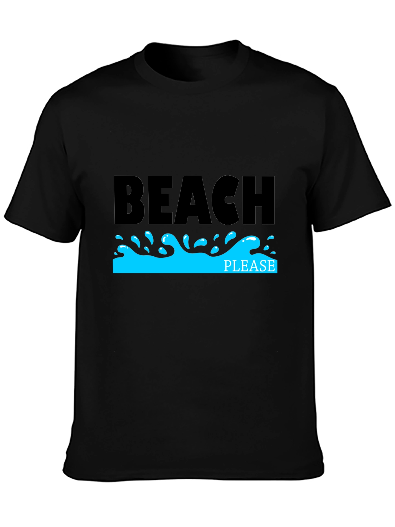 Beach Please Black T-Shirt