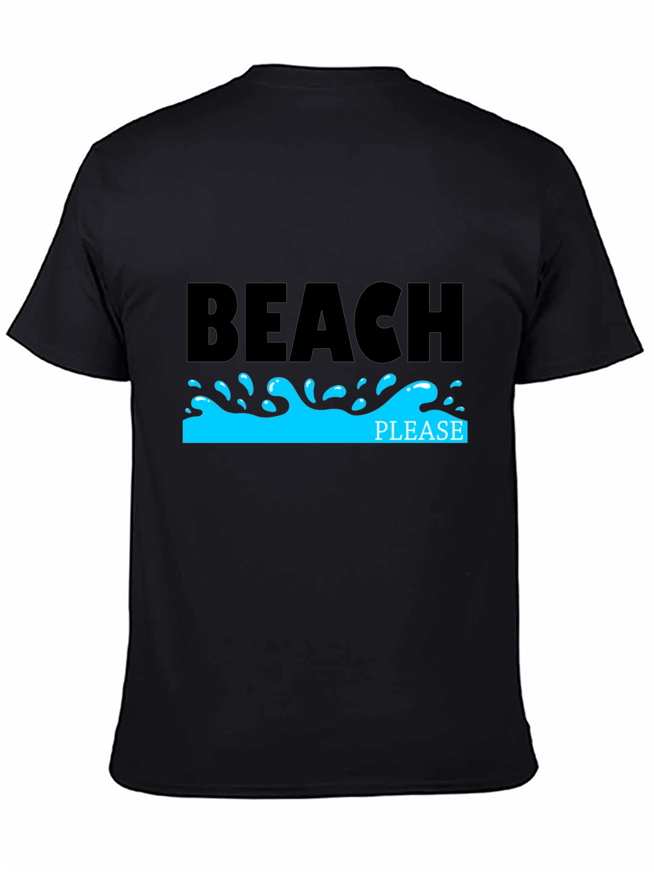 Beach Please Black T-Shirt