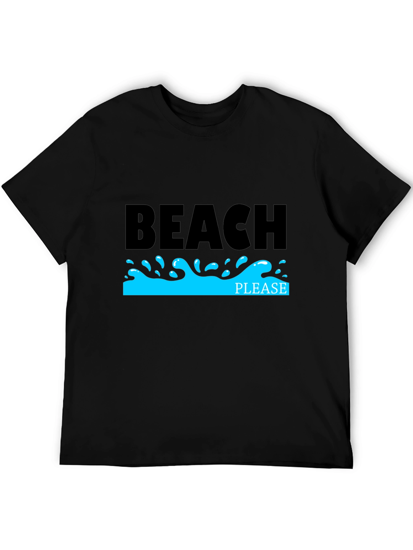 Beach Please Black T-Shirt