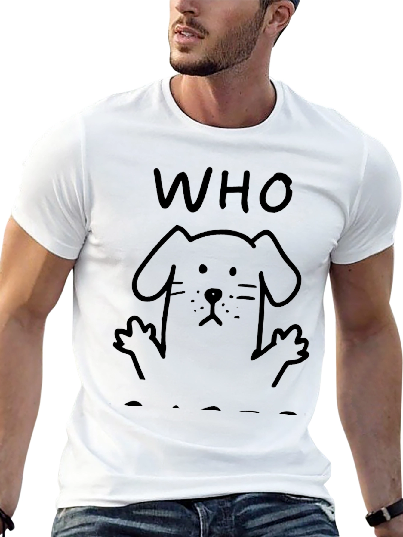 Who Rescued Who? Dog Lover T-Shirt - Black