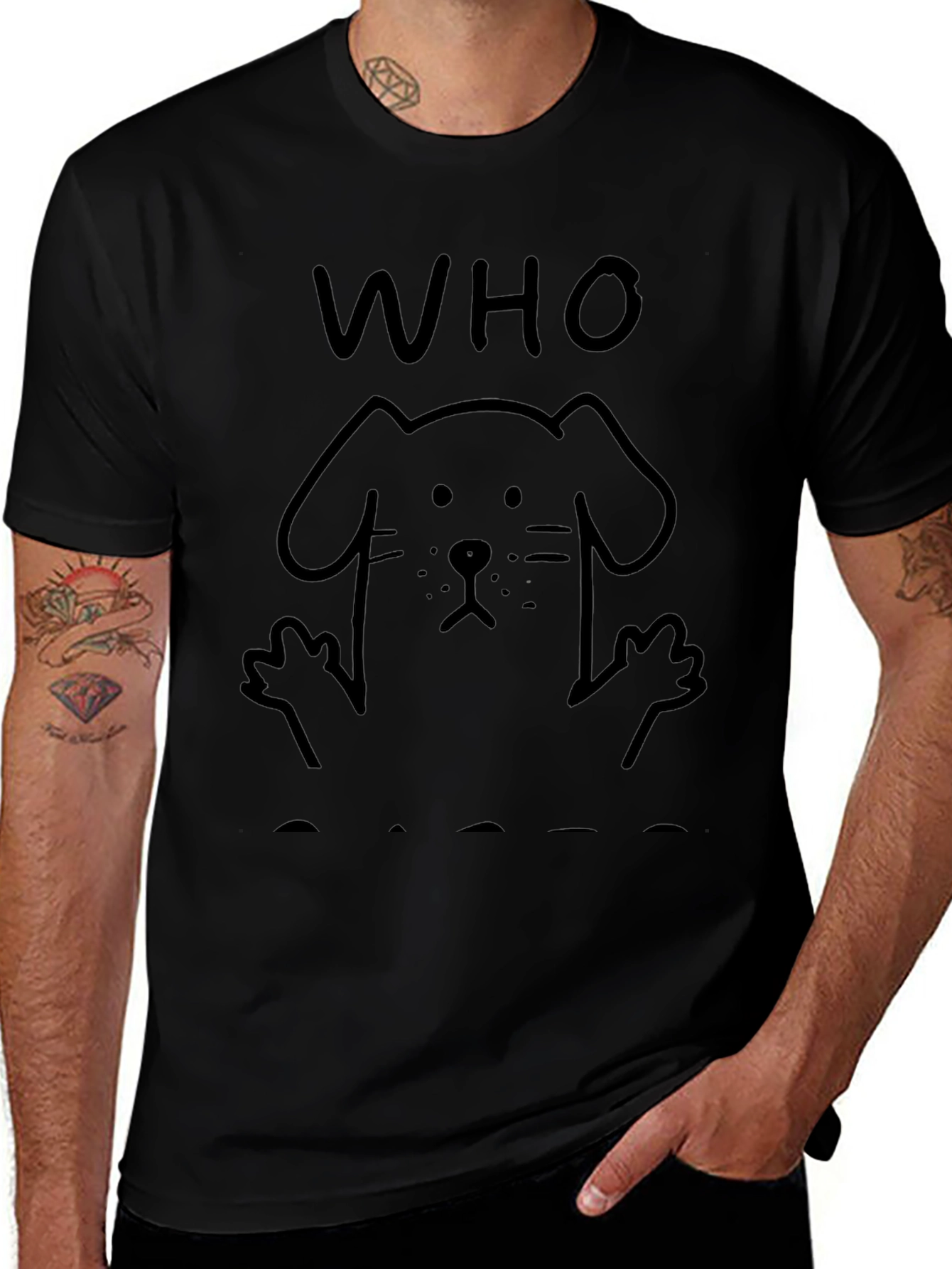 Who Rescued Who? Dog Lover T-Shirt - Black