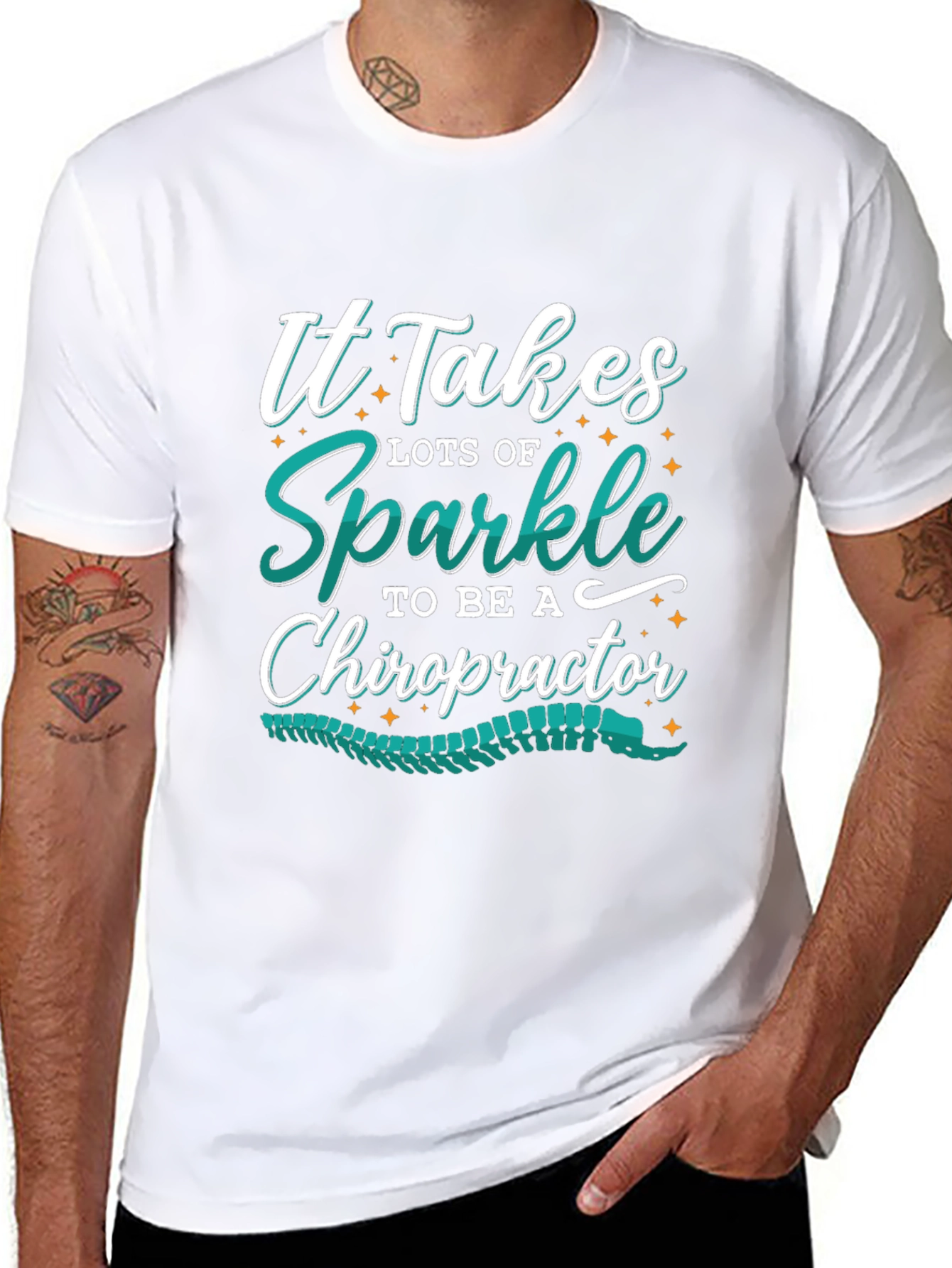 Sparkle Chiropractor T-Shirt - Black Graphic Tee