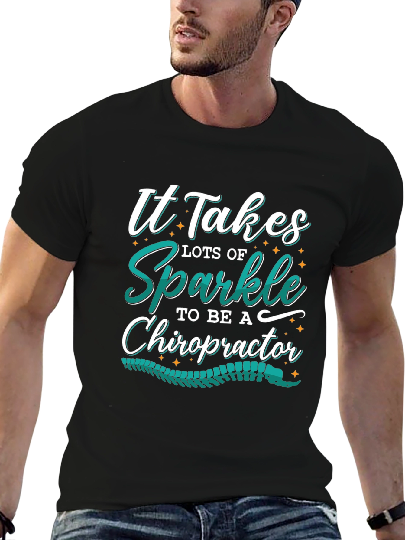 Sparkle Chiropractor T-Shirt - Black Graphic Tee