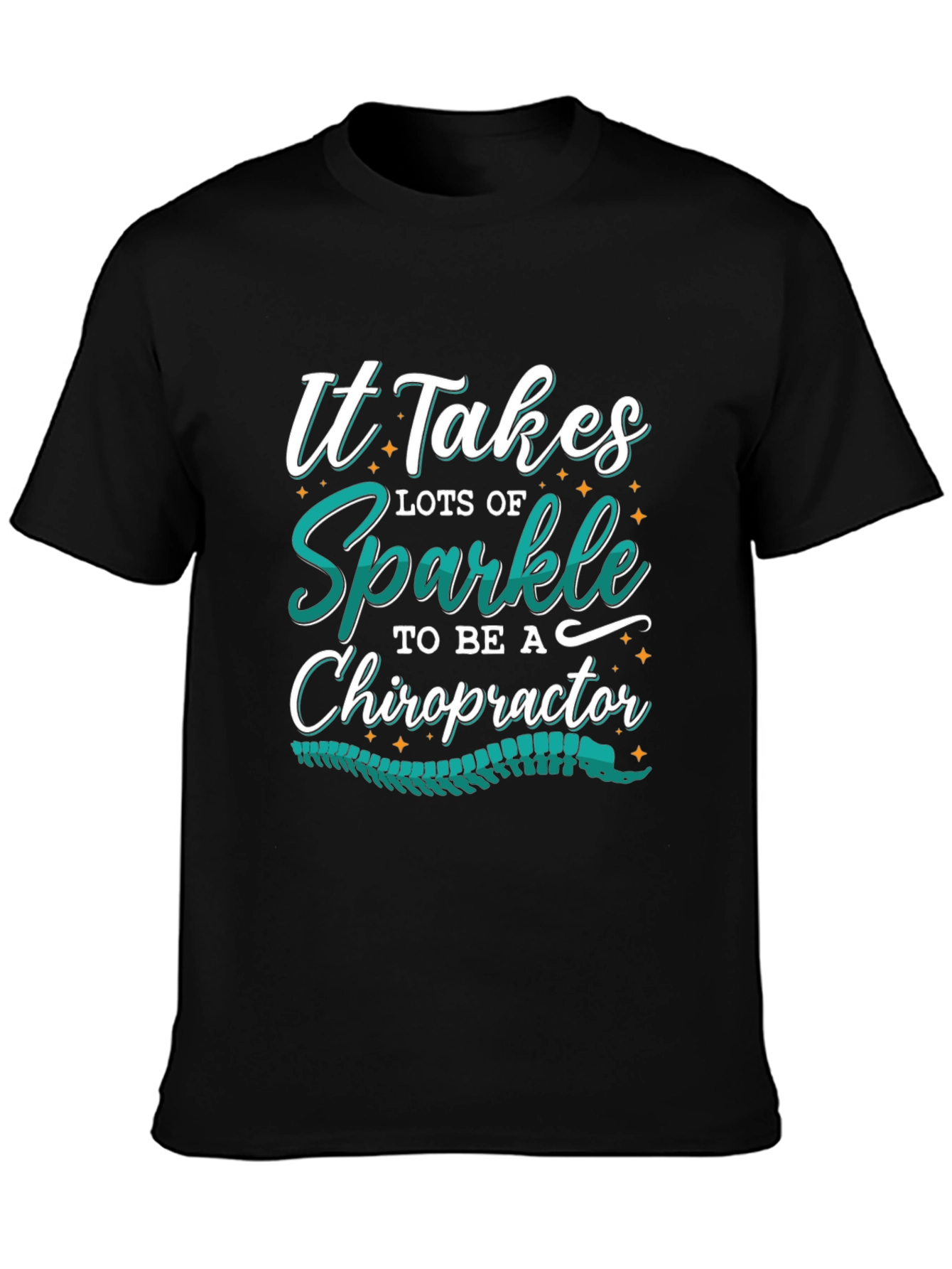 Sparkle Chiropractor T-Shirt - Black Graphic Tee