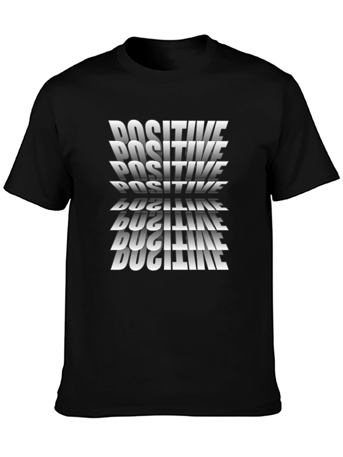 Positive Graphic Print Black T-Shirt