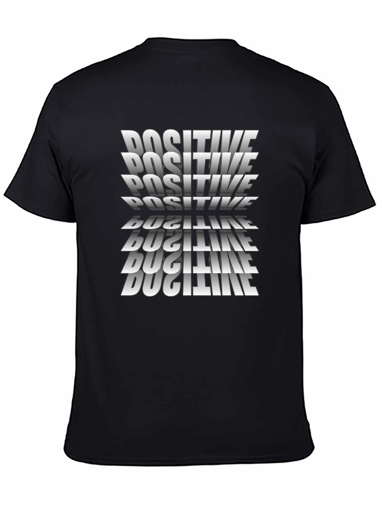 Positive Graphic Print Black T-Shirt