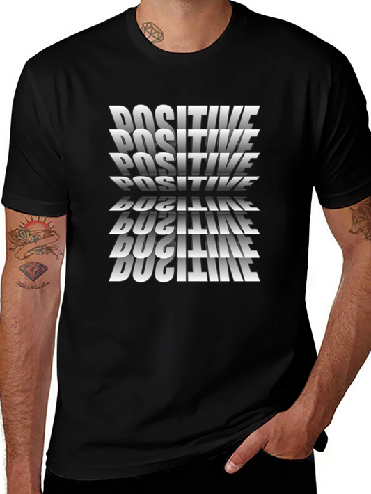Positive Graphic Print Black T-Shirt