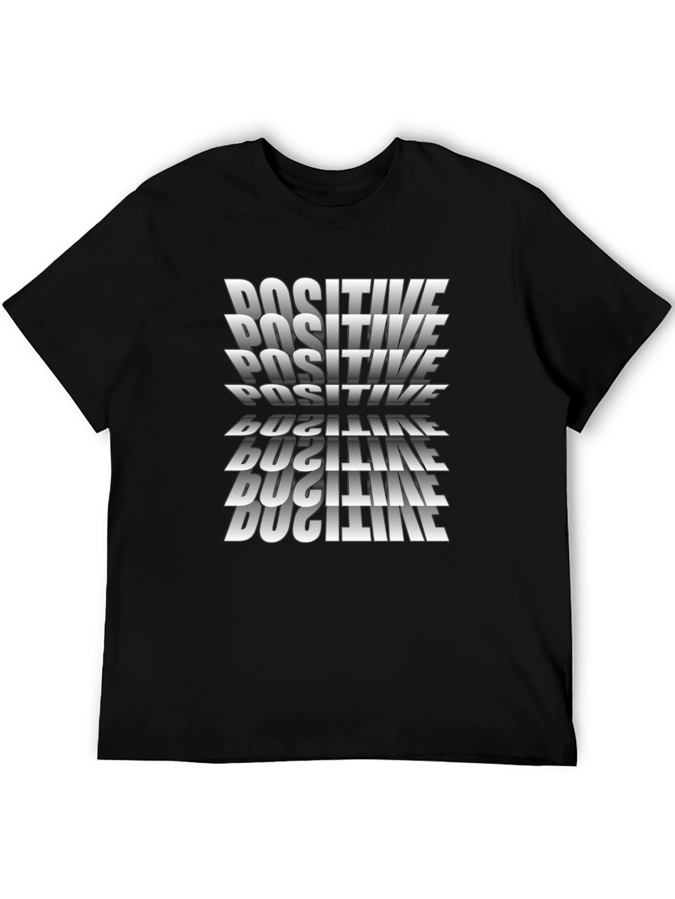 Positive Graphic Print Black T-Shirt