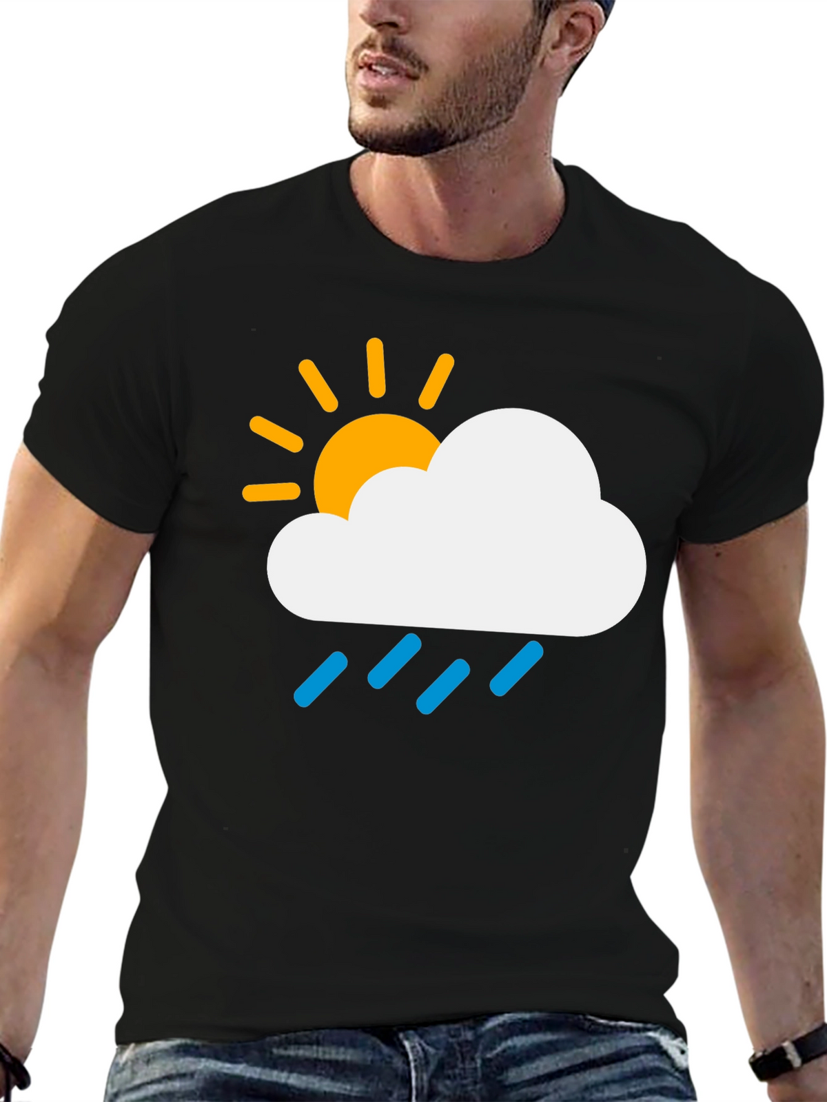Weather Cloud Graphic Tee - Sunny Rainy Day T-Shirt
