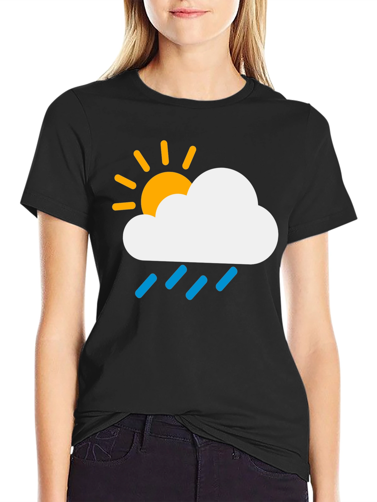 Weather Cloud Graphic Tee - Sunny Rainy Day T-Shirt