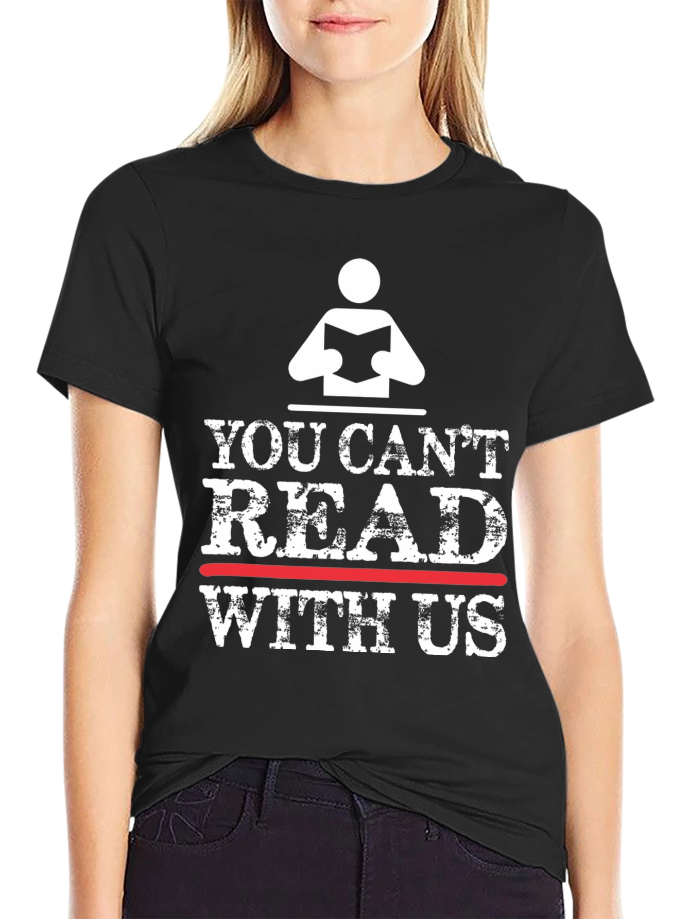 You Cant Read With Us Black T-Shirt