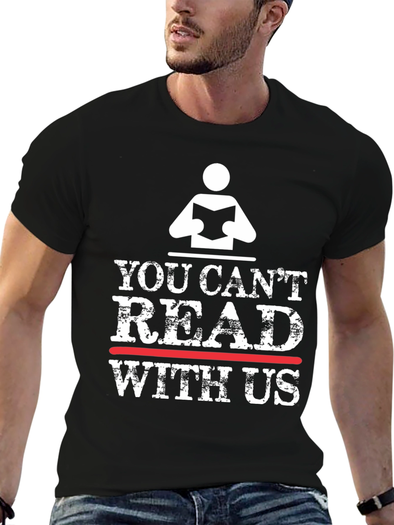 You Cant Read With Us Black T-Shirt