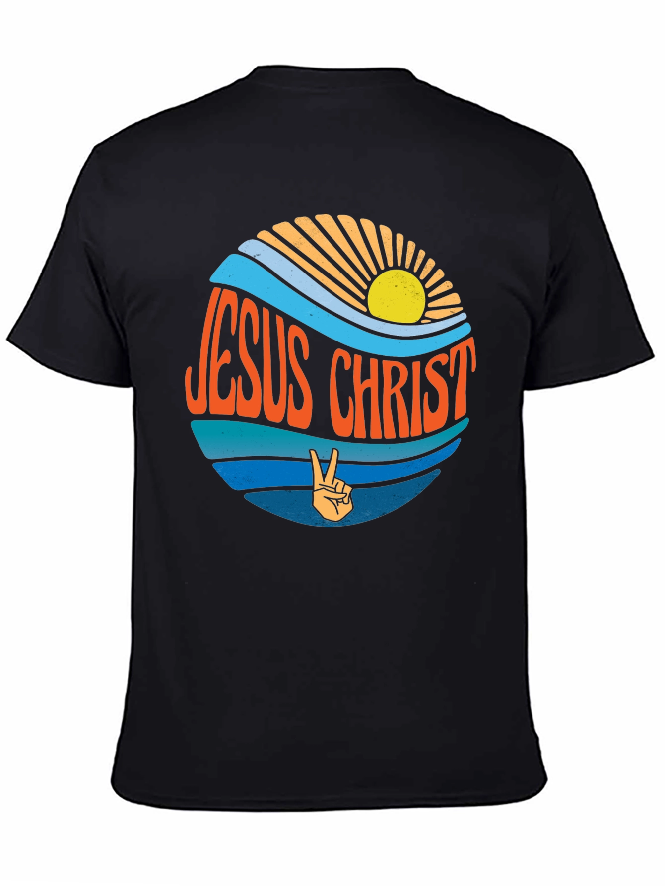 Jesus Christ Retro T-Shirt - Peace Sign