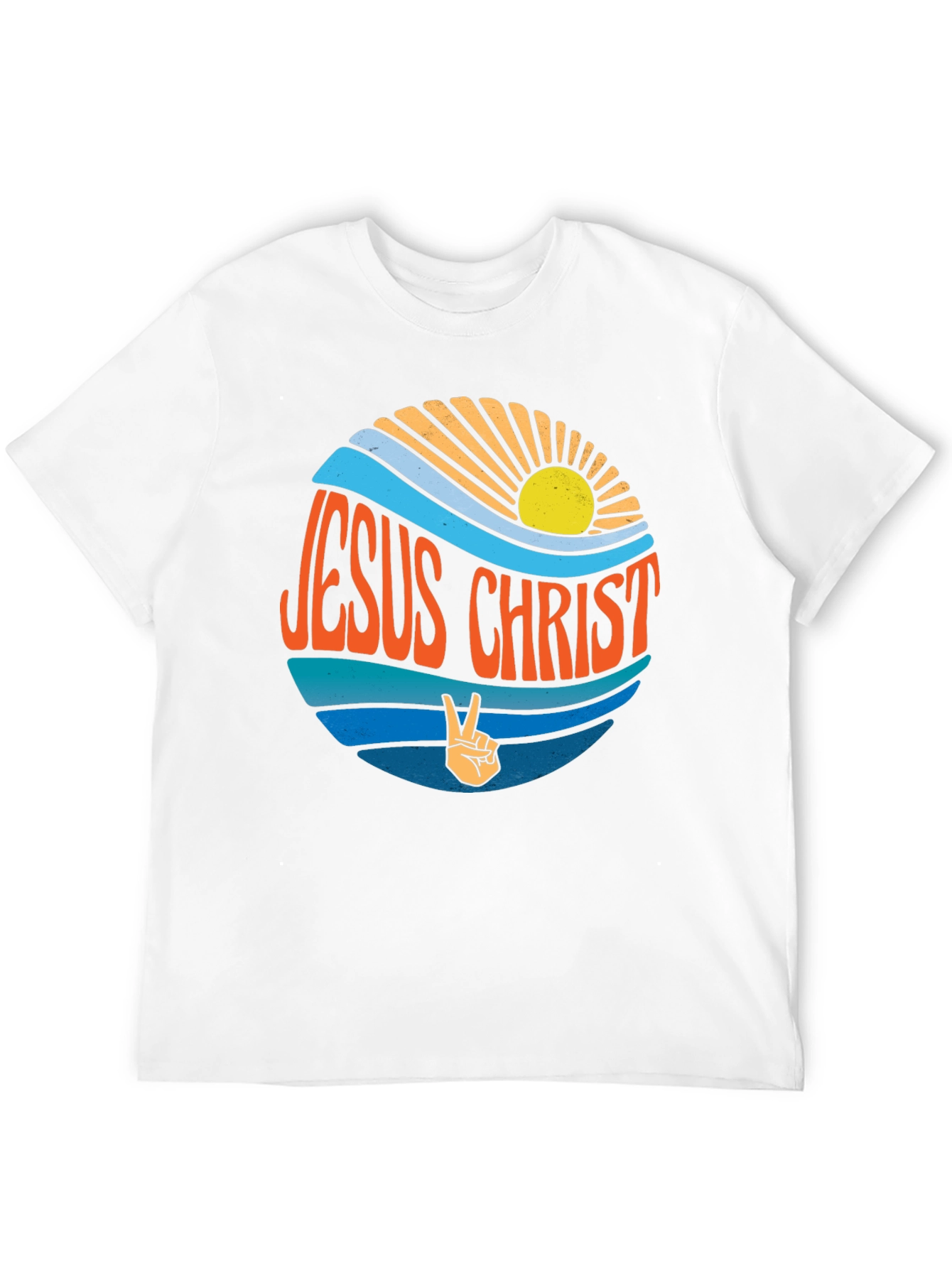 Jesus Christ Retro T-Shirt - Peace Sign