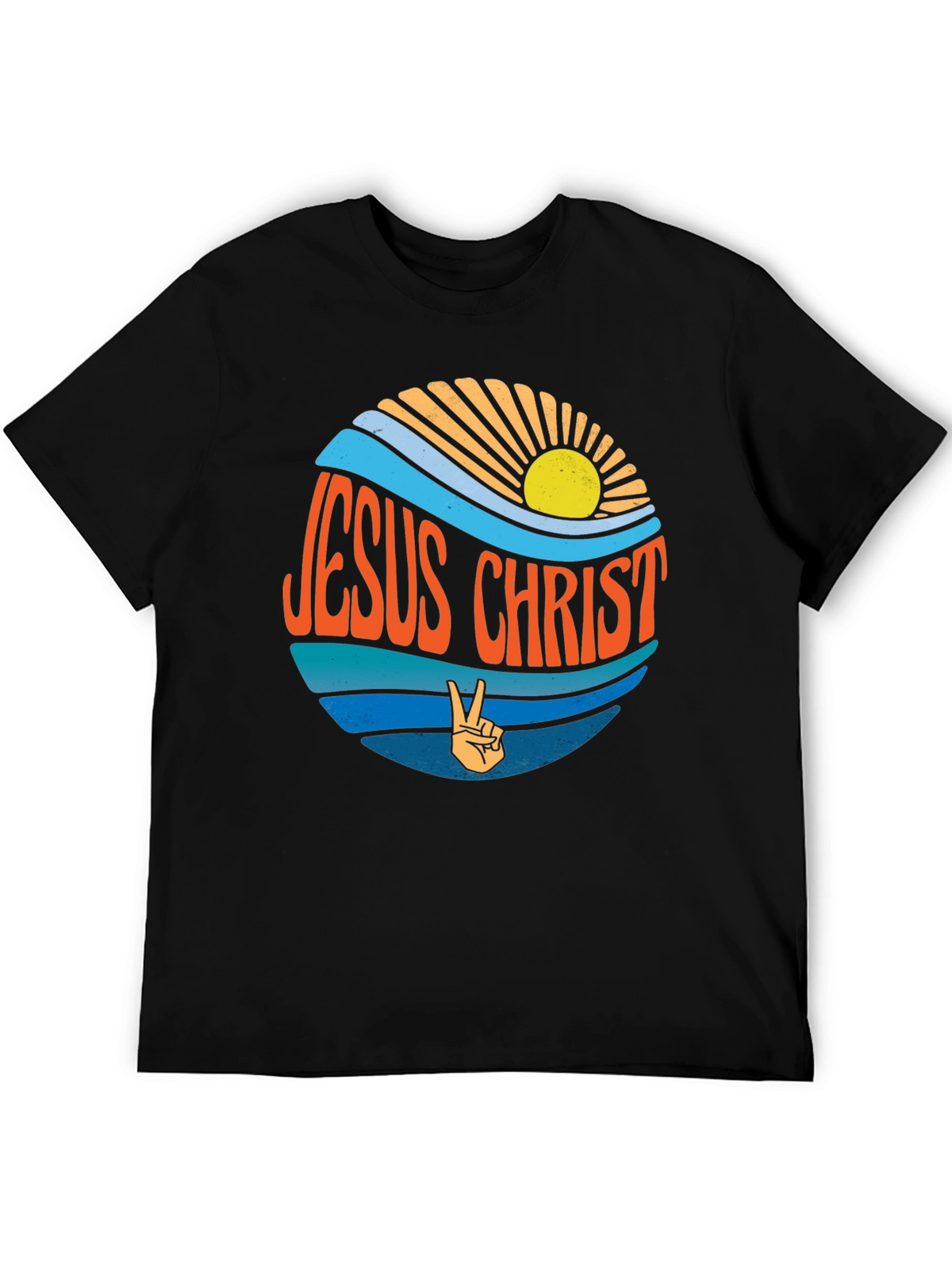 Jesus Christ Retro T-Shirt - Peace Sign