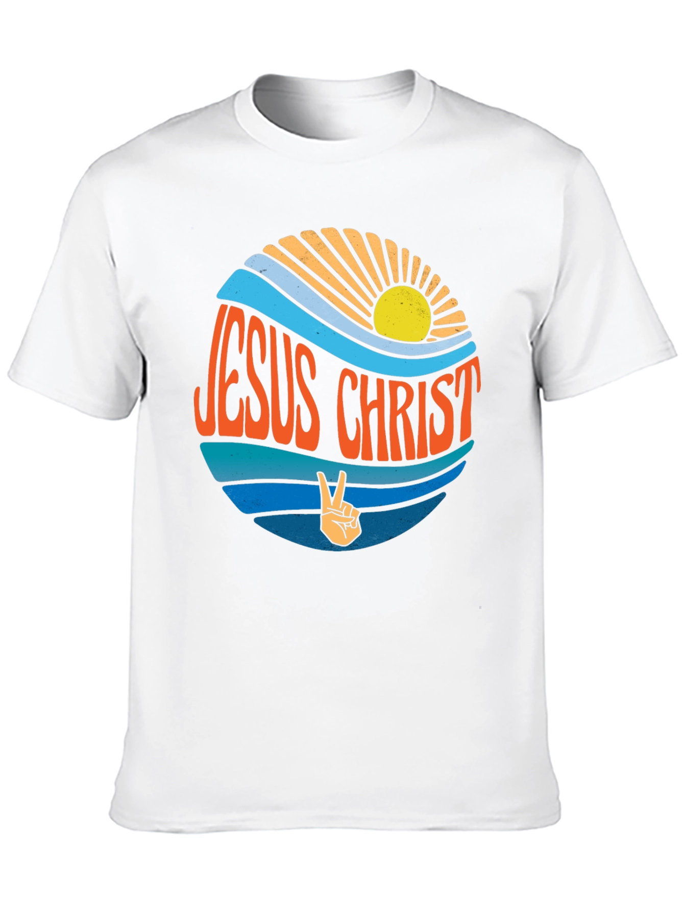 Jesus Christ Retro T-Shirt - Peace Sign