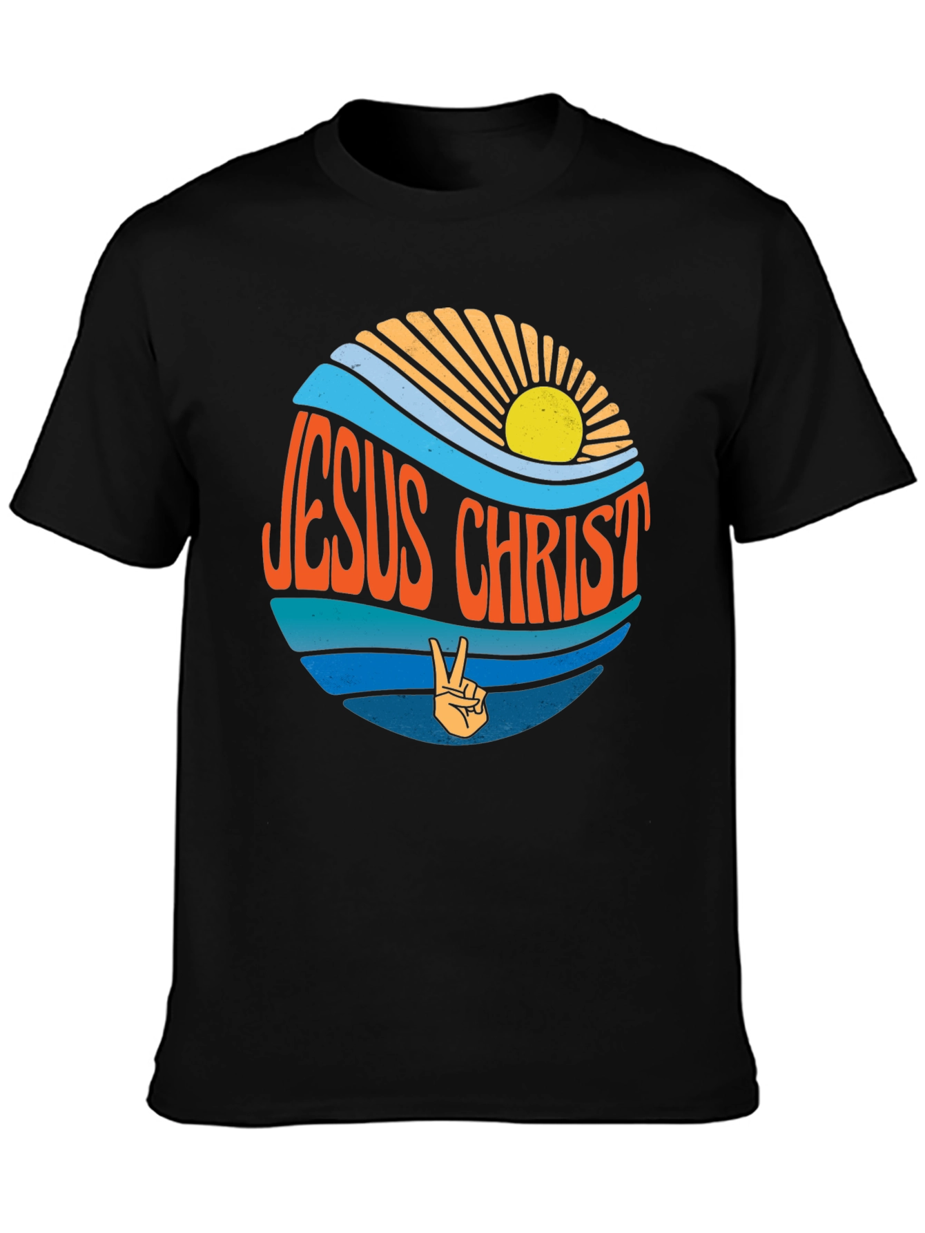 Jesus Christ Retro T-Shirt - Peace Sign