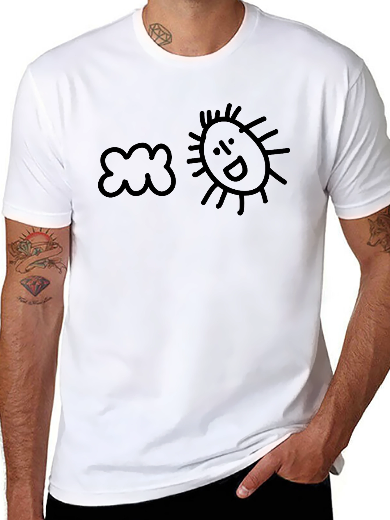 Cloud & Sun Graphic Tee - Soft Cotton Blend