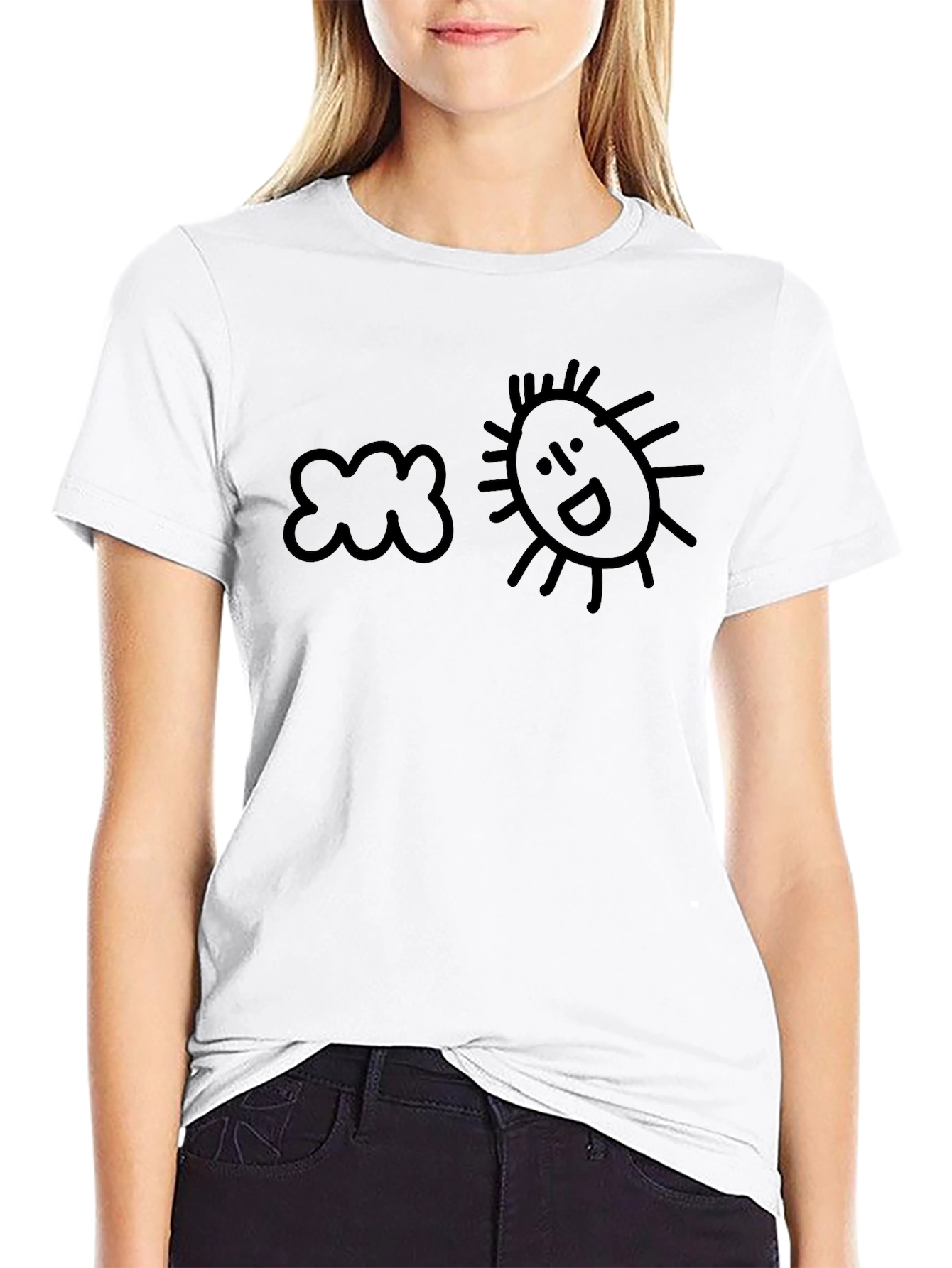 Cloud & Sun Graphic Tee - Soft Cotton Blend