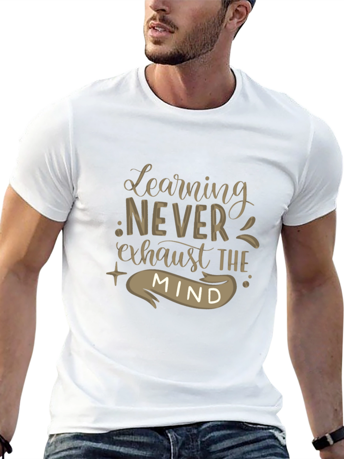 Learning Never Exhausts The Mind Black Tee