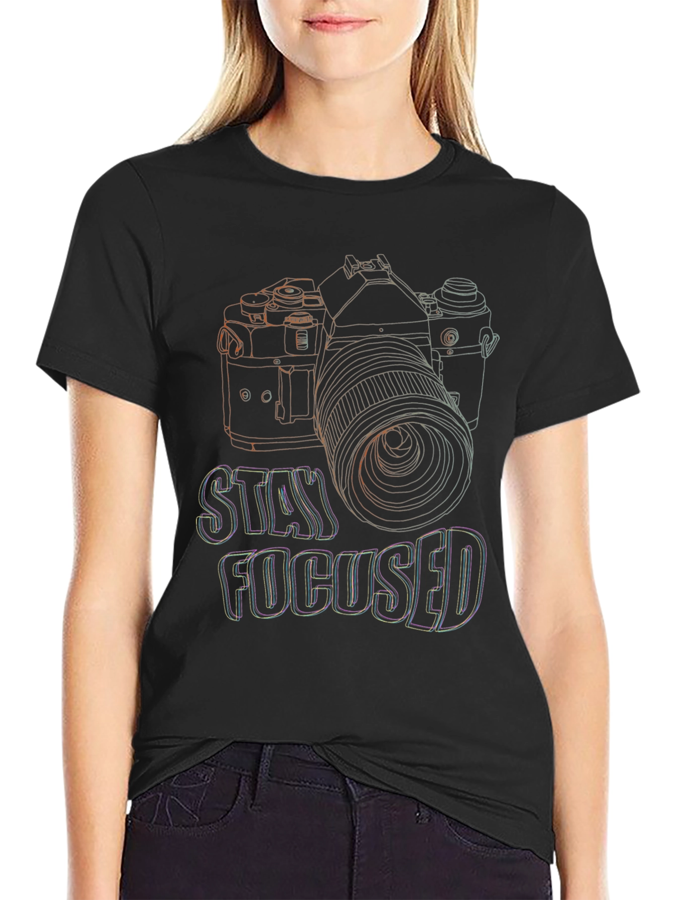 Stay Focused Camera Graphic T-Shirt