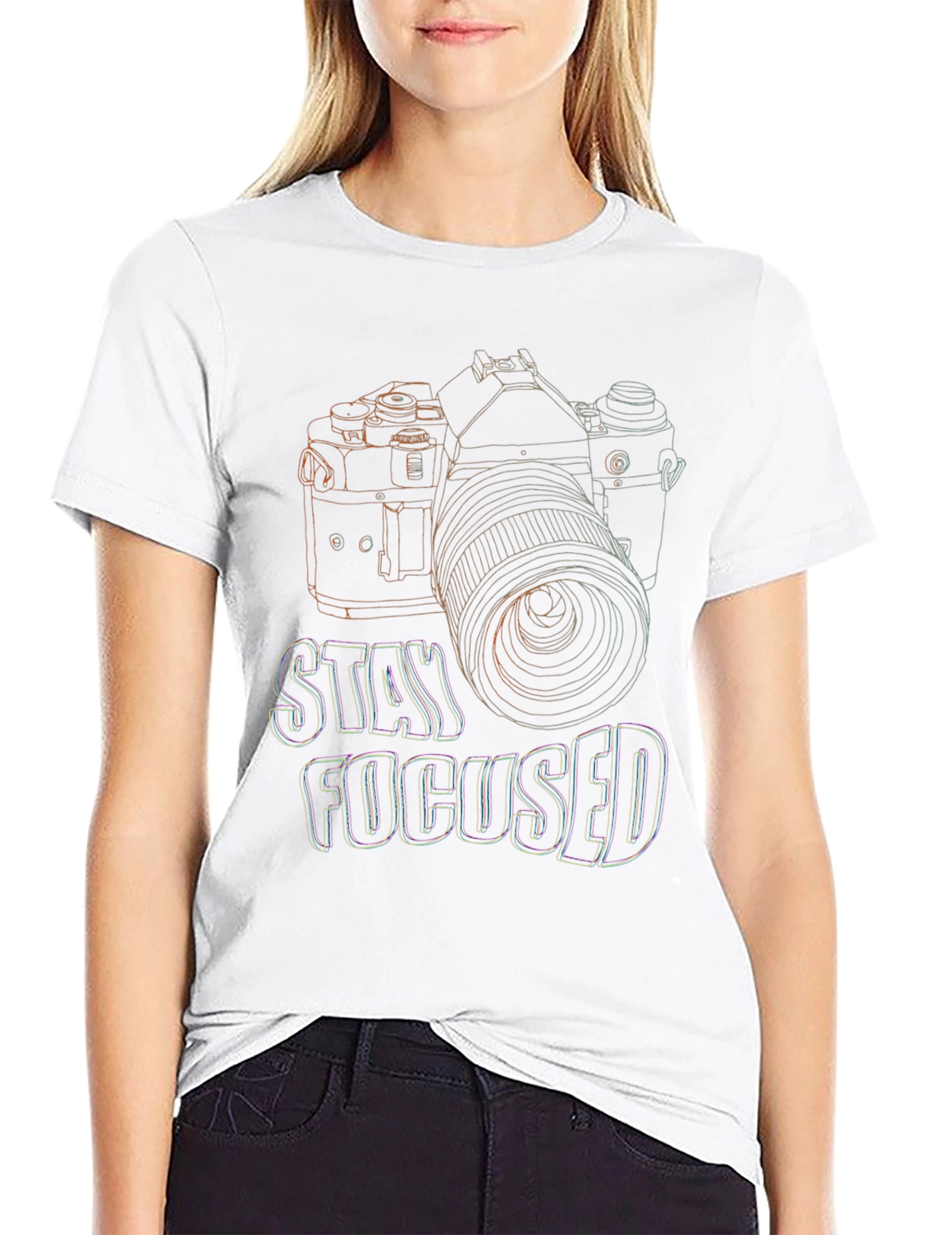 Stay Focused Camera Graphic T-Shirt