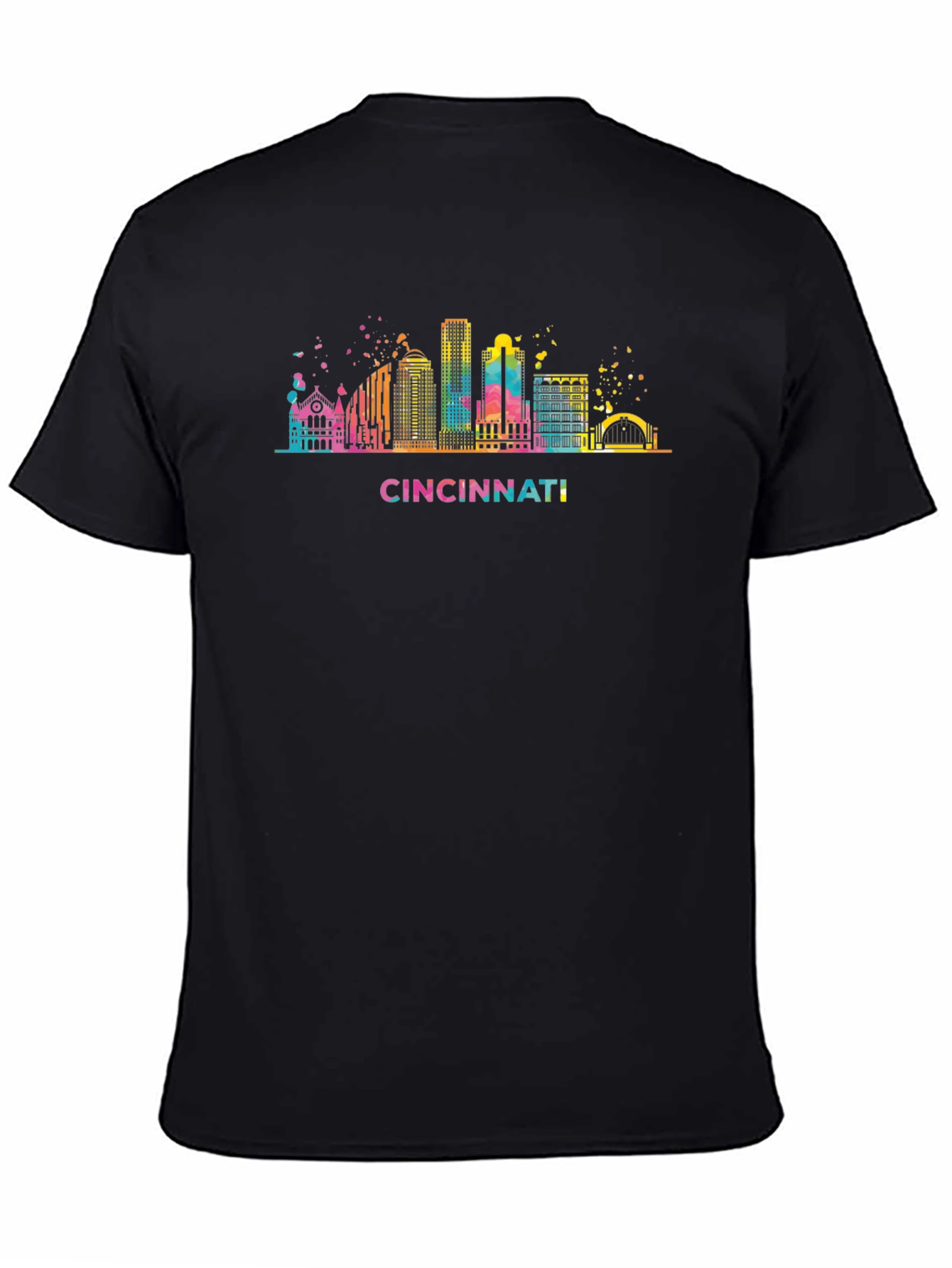 Cincinnati Skyline Graphic Tee - Black Cotton T-Shirt