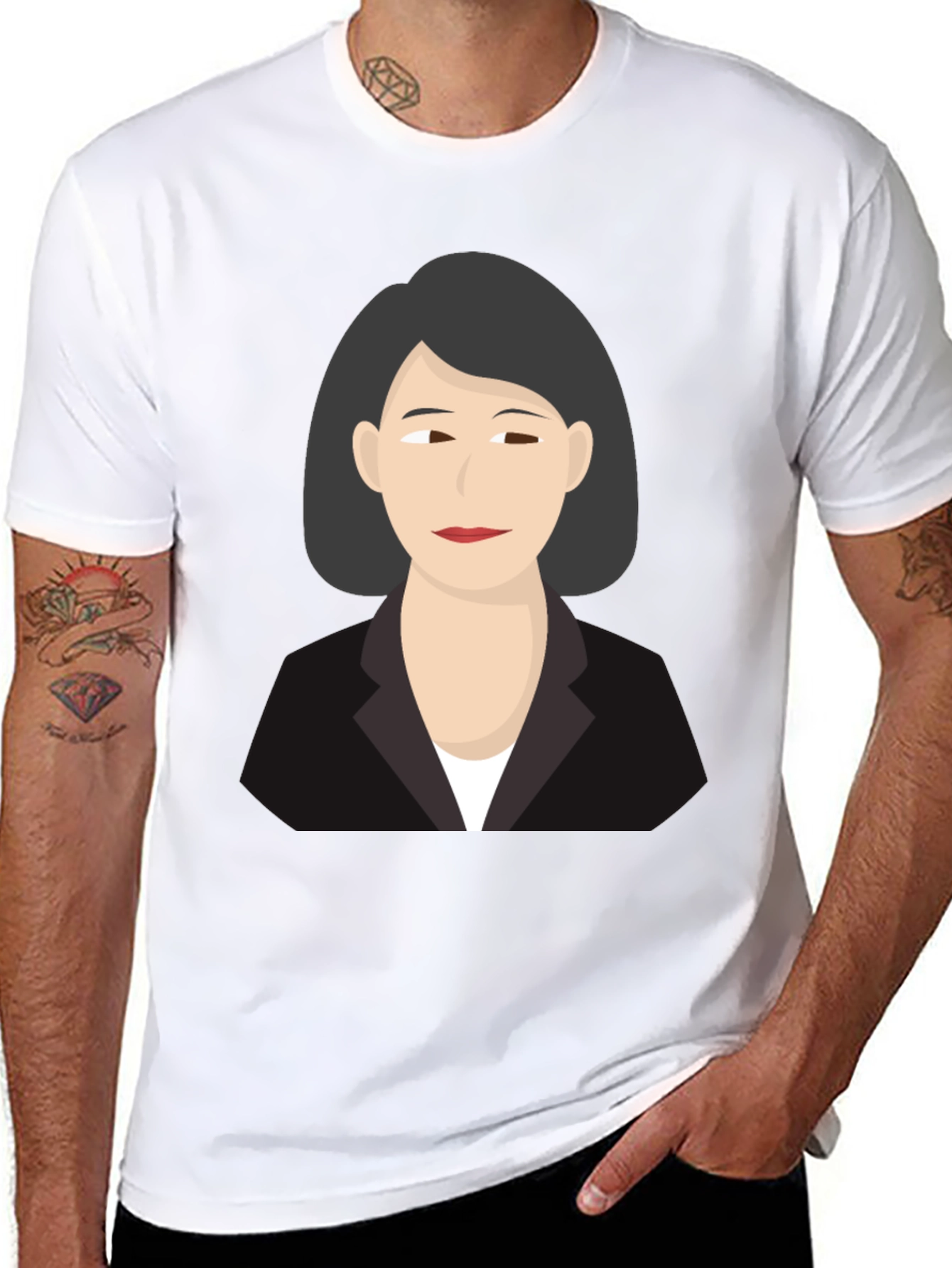 Woman Portrait Graphic Tee - Unisex Black T-Shirt