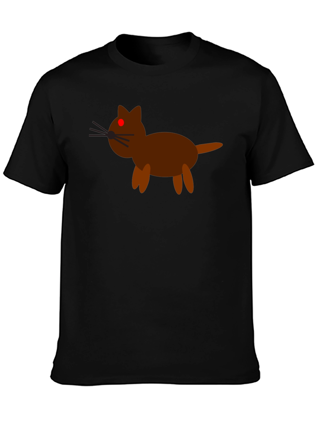 Cartoon Cat Graphic Tee - Black Cotton Casual Shirt