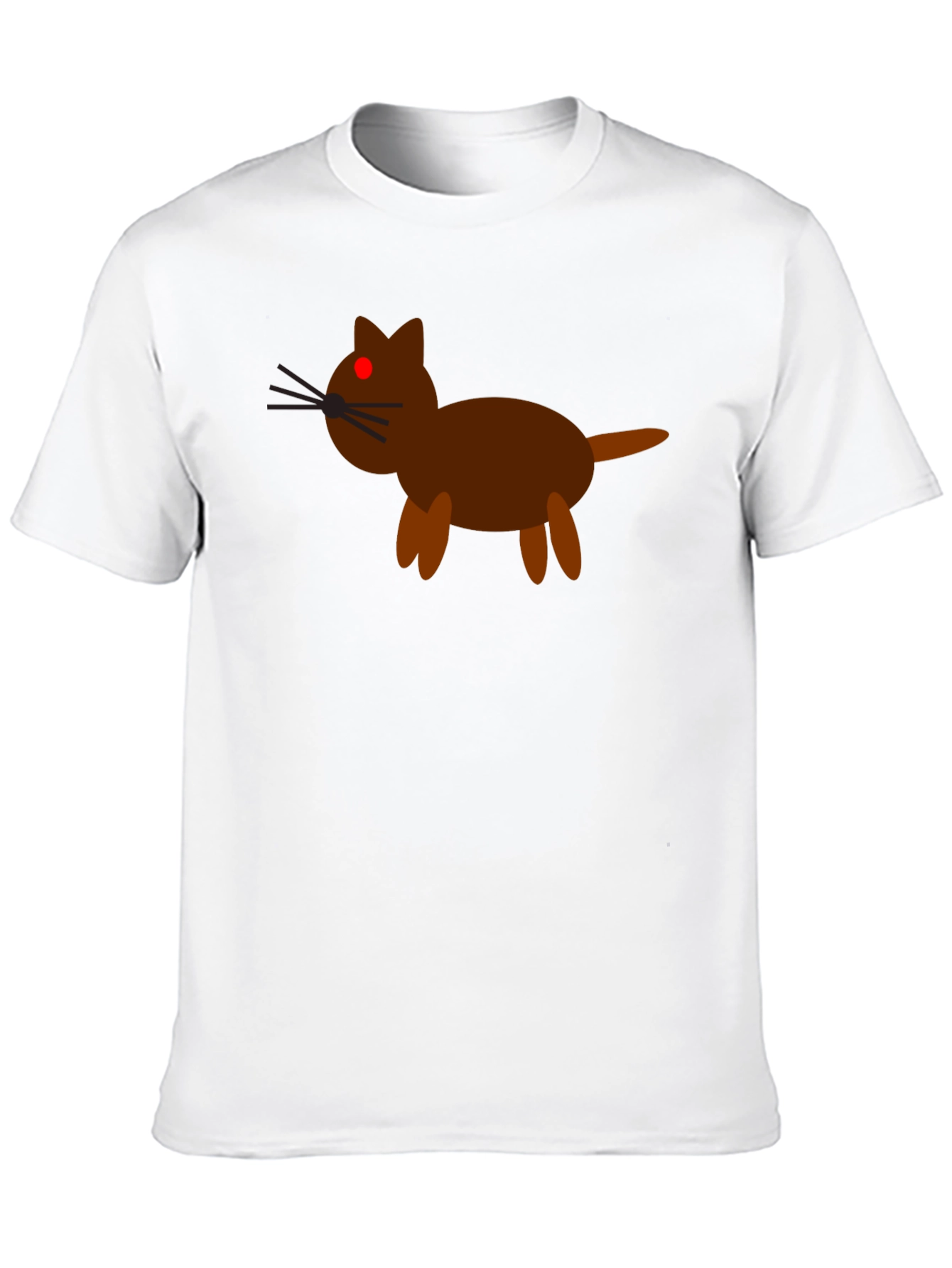 Cartoon Cat Graphic Tee - Black Cotton Casual Shirt