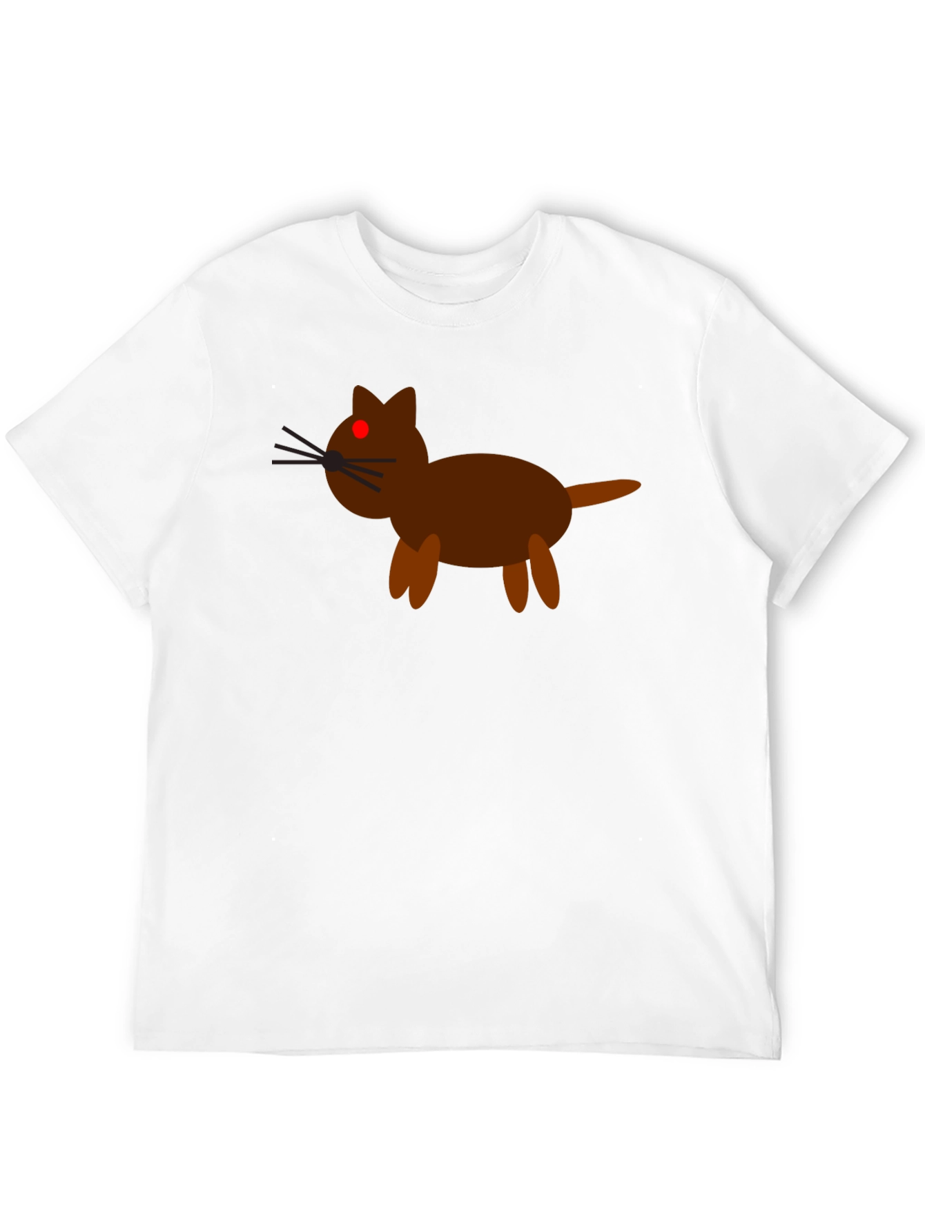 Cartoon Cat Graphic Tee - Black Cotton Casual Shirt