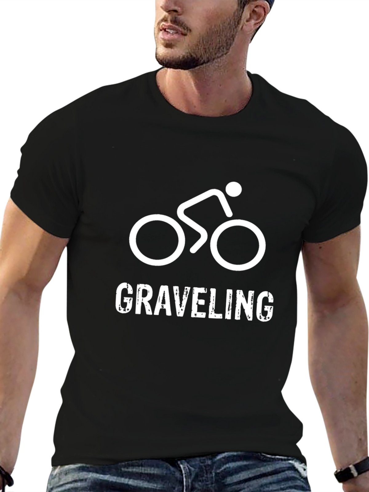 Graveling Black T-Shirt Cycling Tee