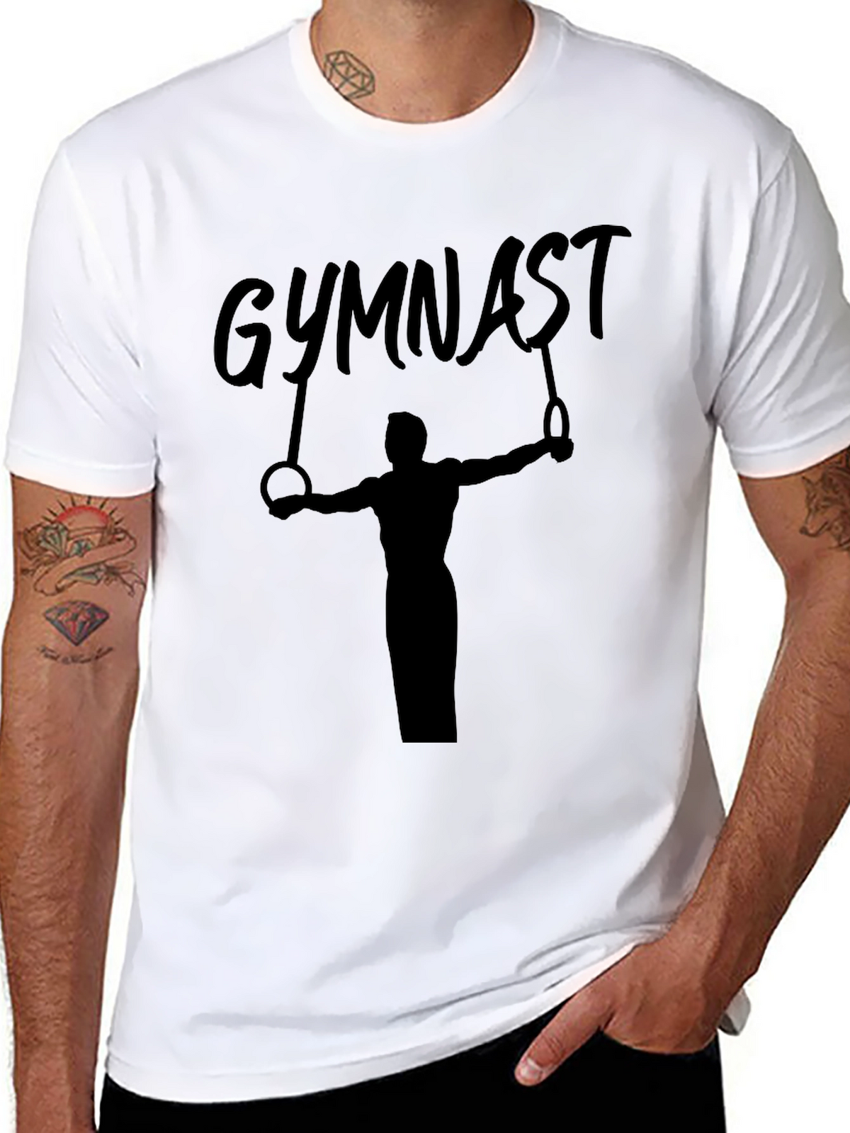 Gymnast Rings Graphic Tee - Black