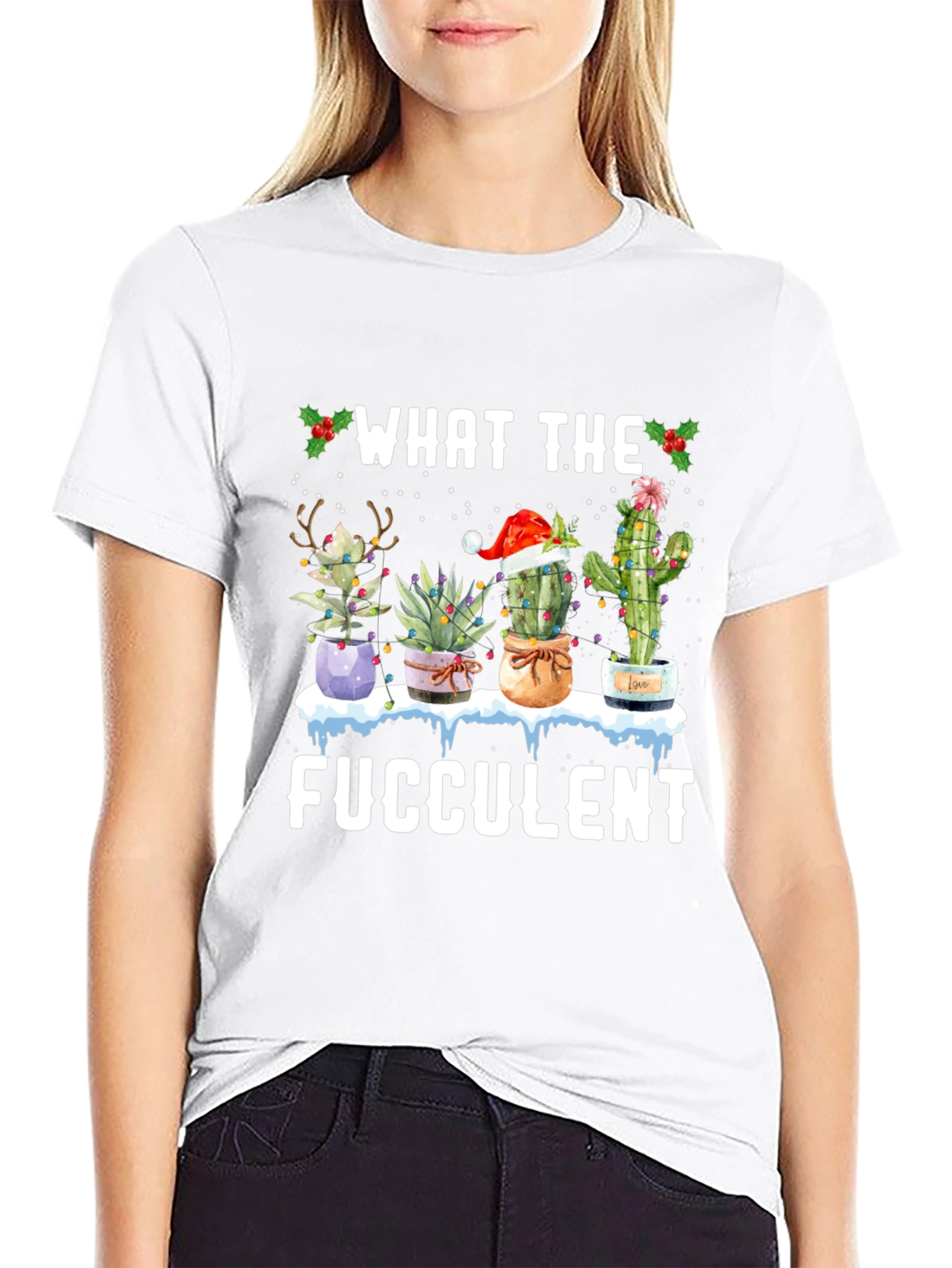 What the Fucculent Christmas Cactus T-Shirt