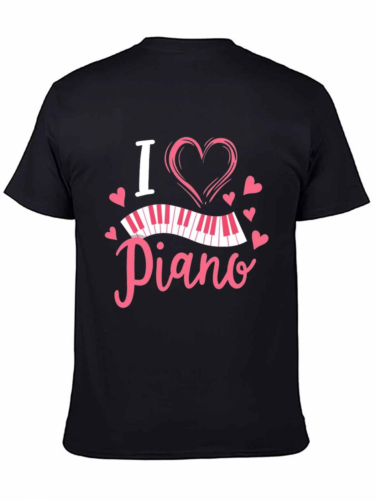 I Heart Piano Black T-Shirt