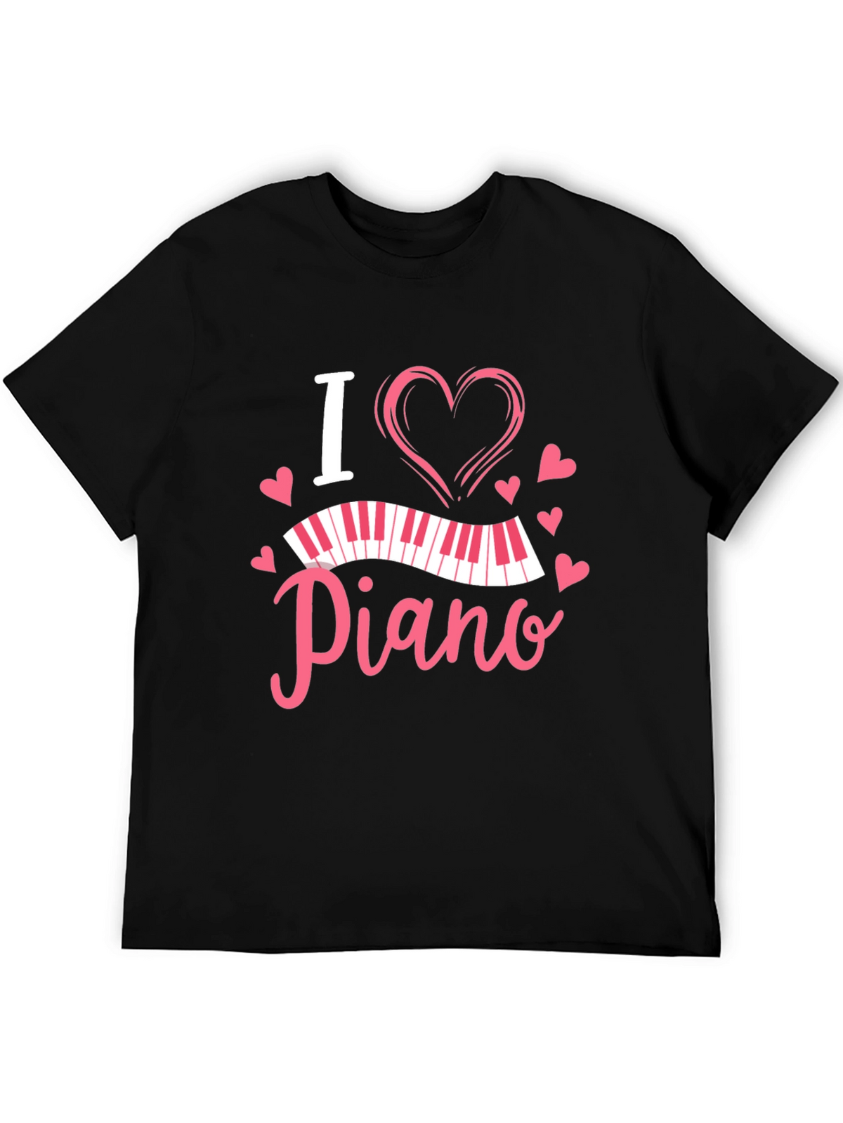I Heart Piano Black T-Shirt