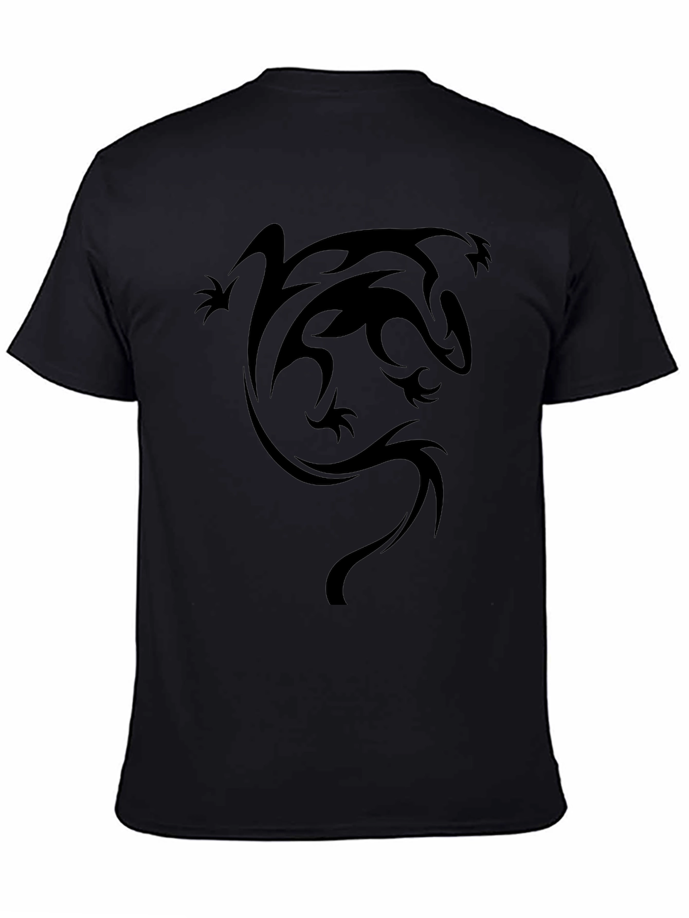 Tribal Dragon Graphic Black T-Shirt