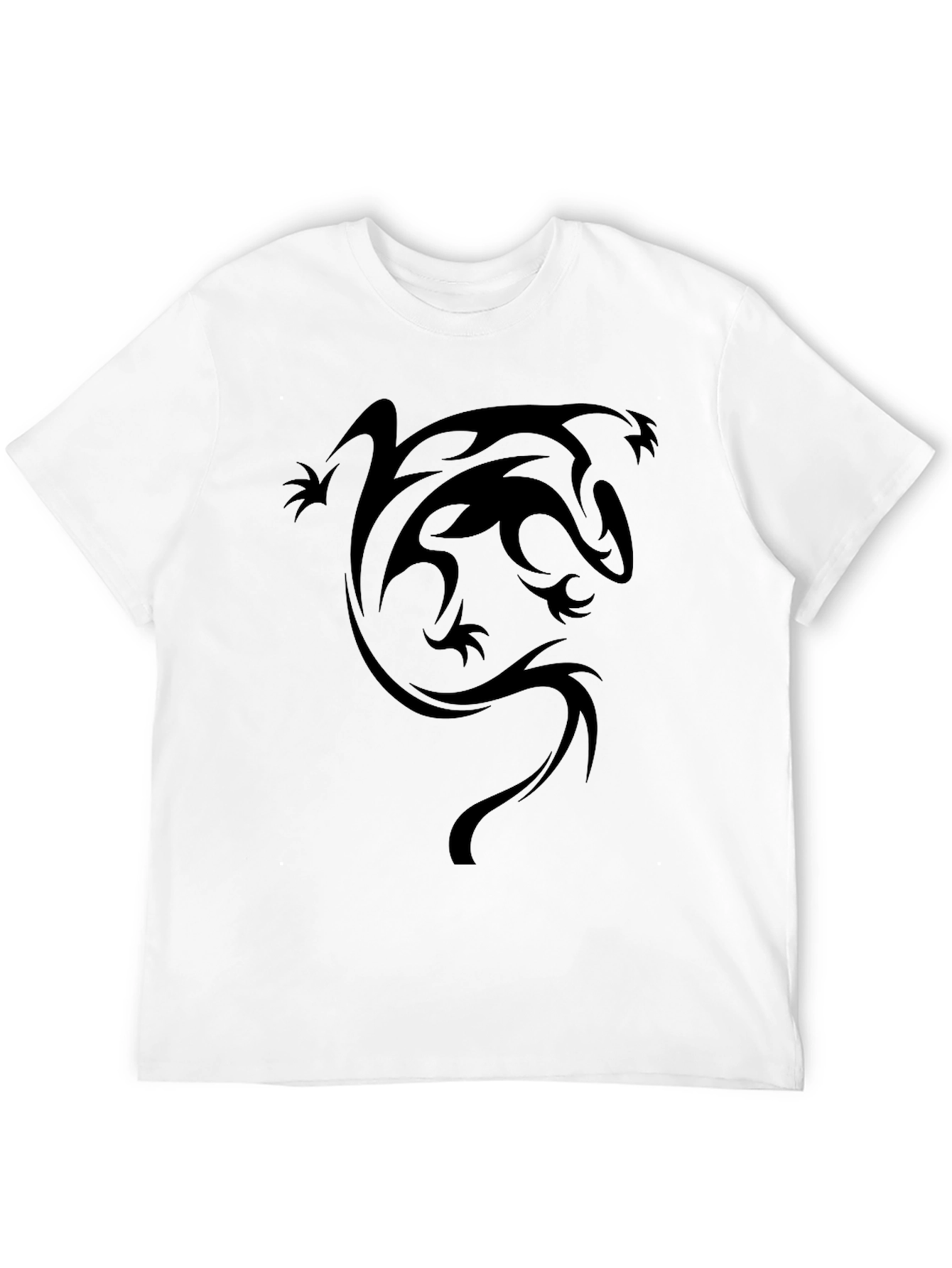 Tribal Dragon Graphic Black T-Shirt