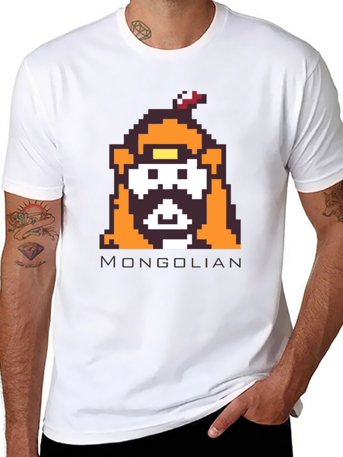 Pixelated Mongolian Warrior T-Shirt