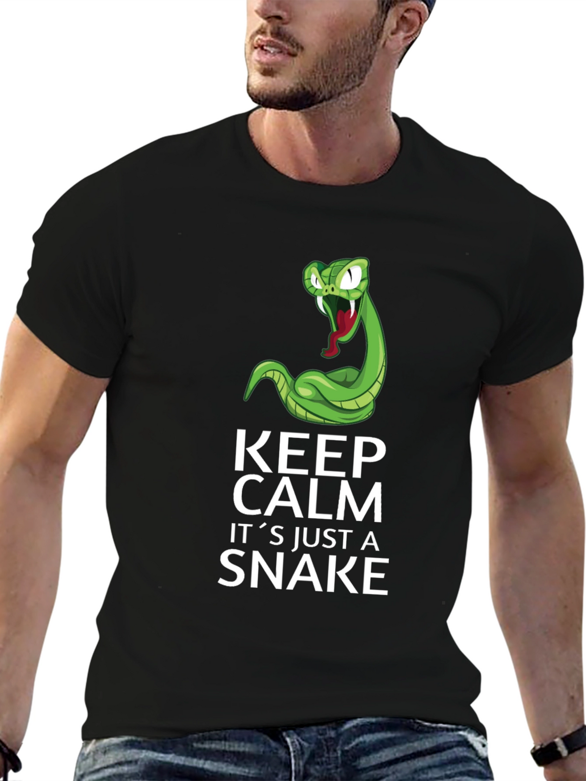Keep Calm Its Just A Snake Graphic Tee