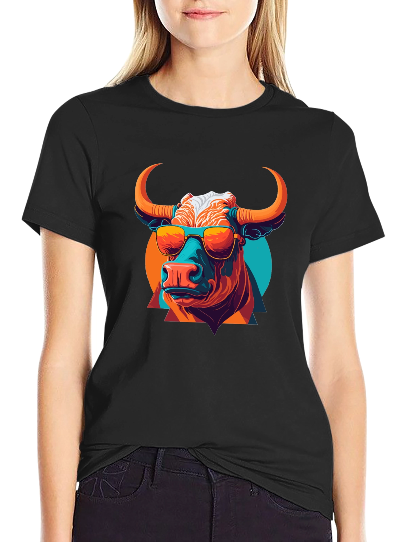 Cool Bull Graphic Tee - Stylish Black Cotton T-Shirt