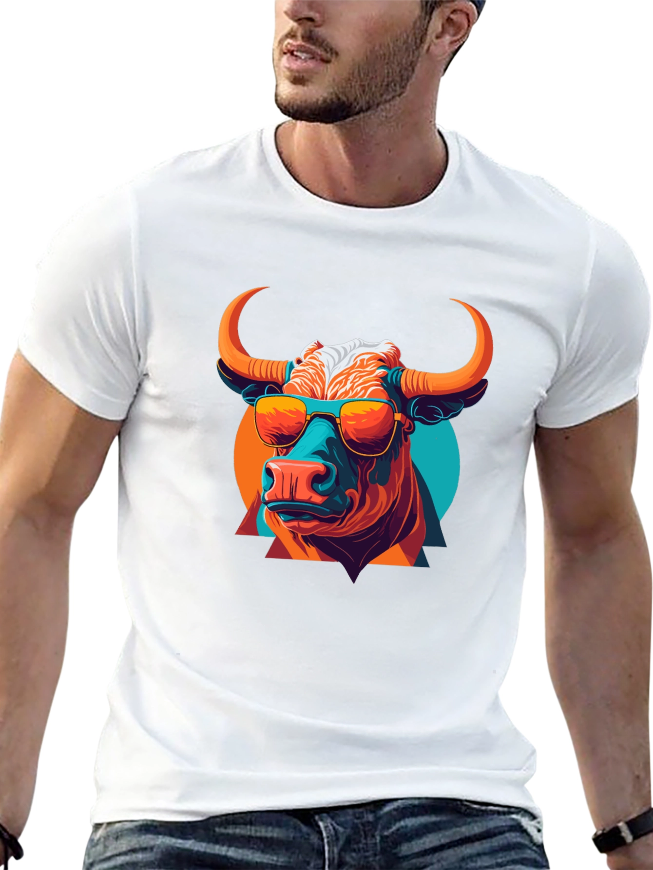 Cool Bull Graphic Tee - Stylish Black Cotton T-Shirt