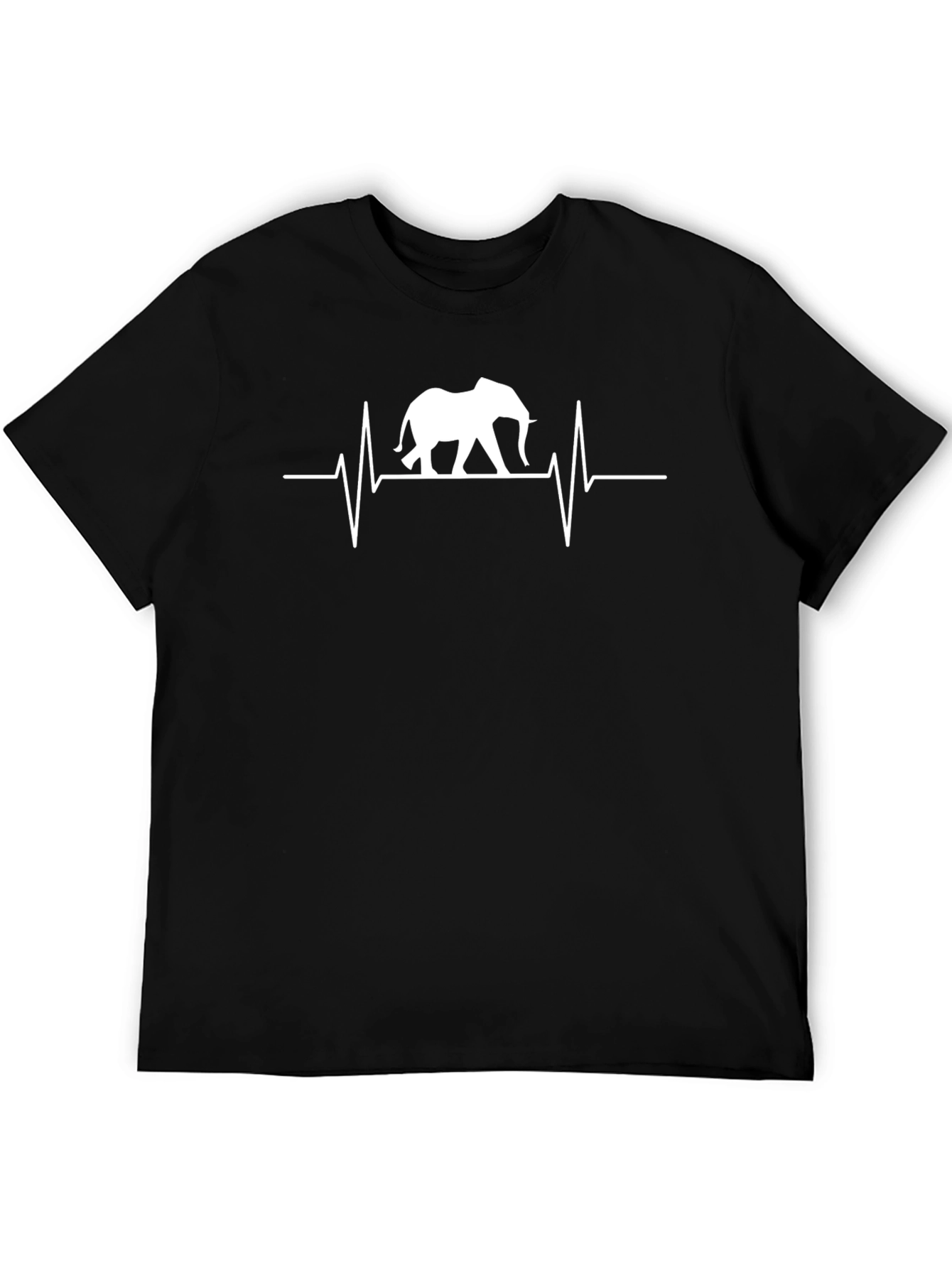 Elephant Heartbeat Graphic Tee - Black